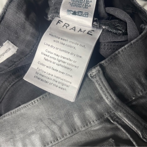 FRAME ALI HIGH RISE CIGARETTE stone COATED SKINNY JEANS WOMENS SIZE 31 - Picture 10 of 13